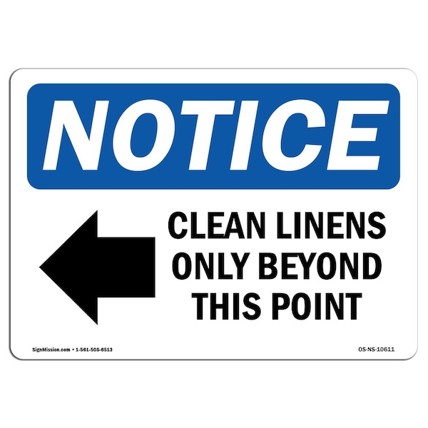 Sign, 3.5" H, Clean Linens Only Beyond Sign With Symbol, Landscape, NS-D-35-L-10611-10PK